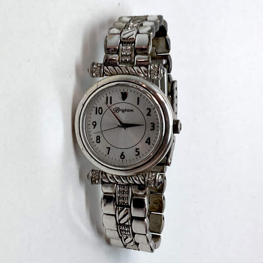 Designer Brighton Highland Park Silver-Tone Stainless Steel Wristwatch image number 2