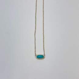 Designer Kendra Scott Silver-Tone Blue Elisa Stone Pendant Necklace alternative image