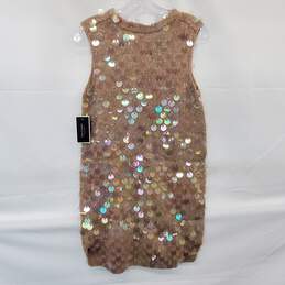Juicy Couture Washed Beige Melange Pailette Dress Size S alternative image