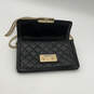 Womens Black Leather Inner Zip Pocket Link Chain Strap Crossbody Bag image number 3