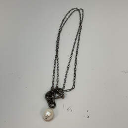 Designer Silpada Sterling Silver Double Strand Pearl Chain Y-Drop Necklace alternative image