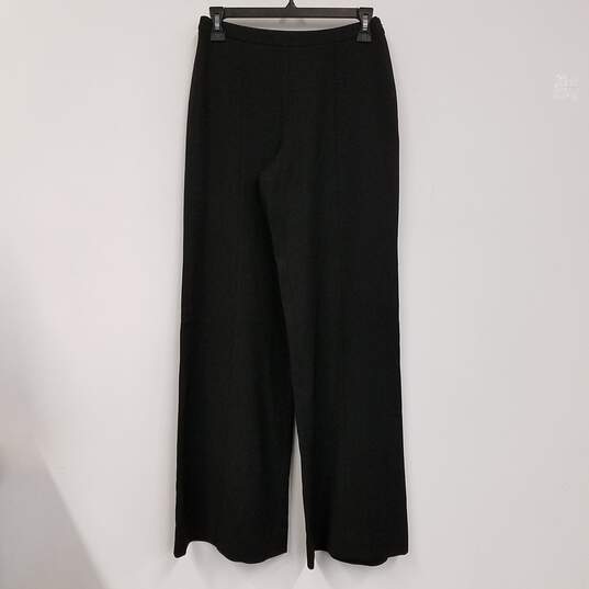 Womens Black Pleated Front Straight Leg Side Zip Formal Dress Pants Size 36 image number 2