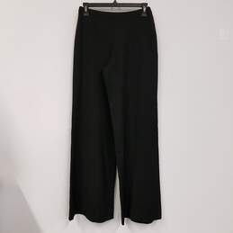 Womens Black Pleated Front Straight Leg Side Zip Formal Dress Pants Size 36 alternative image