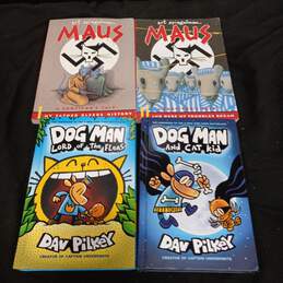 4pc Bundle of Dog Man and Maus Hardcover Children's Books alternative image