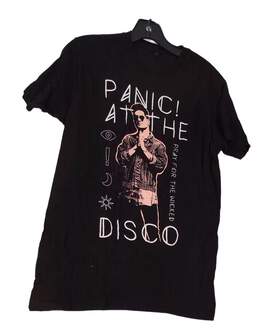 Mens Black Panic At The Disco Short Sleeve Crew Neck Graphic T-Shirt Size M