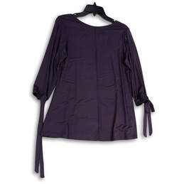 NWT Womens Purple Round Neck 3/4 Sleeve Pullover Blouse Top Size Large alternative image