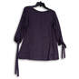 NWT Womens Purple Round Neck 3/4 Sleeve Pullover Blouse Top Size Large image number 2