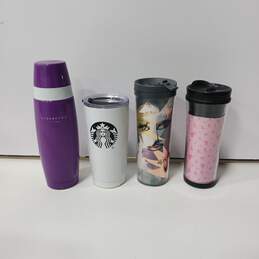 Batch Of 4 Different Size, Color And Design Starbucks Coffee Cups