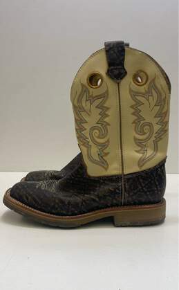 Double H Domestic Ice Work Ropers Western Boots Cream Napa 12