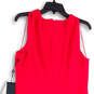 NWT Womens Pink V-Neck Sleeveless Stretch Back Zip Sheath Dress Size 12 image number 4