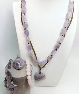 Boho Artisan Amethyst & Rose Quartz Necklaces & Bracelets 132.1g