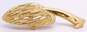 Vintage Monet Gold Tone Mushroom Clip-On Earrings & Brooch Demi Parure 43.7g image number 3