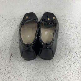 Womens Black Leather Tassled Moc Toe Slip-On Boat Flat Dress Shoes Size 8 alternative image