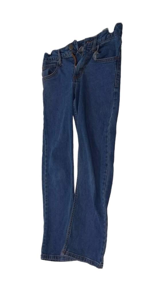 Boys Blue Medium Wash 5 Pockets Design Denim Straight Leg Jeans Size 10 image number 2