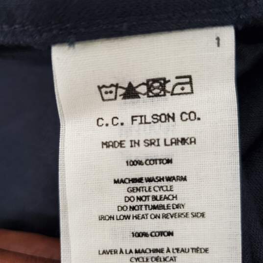 NWT Filson's MN's Dark Navy 100% Cotton Long Sleeve Shirt L image number 3