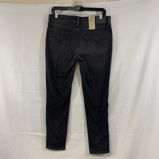Women's Charcoal Wash Levi's Embroidered 711 Skinny Ankle Jeans, Sz. 30 (10) image number 2