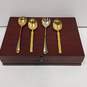 Bamboo Gold Tone 52pc Flatware Set in Wood Case image number 5