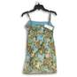 NWT Womens Blue Red Yellow Floral Spaghetti Strap Square Neck Mini Dress Size S image number 2