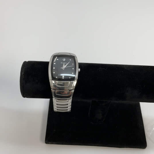Designer Bulova C878727 Silver-Tone Stainless Steel Analog Wristwatch image number 1