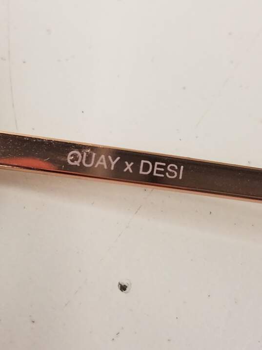 Quay X Desi High Key Mini Rose Gold Aviator Sunglasses image number 6