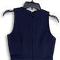 NWT Womens Blue Textured Sleeveless Round Neck Back Zip Sheath Dress Size 0 image number 4