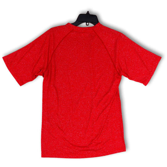 Mens Red Crew Neck Short Sleeve Stretch Pullover T-Shirt Size Medium image number 2