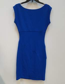 Womens Blue V-Neck Sleeveless Pullover Knee Length Sheath Dress Size 6 alternative image