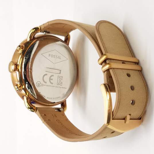 Fossil Q NDW2D Tailor Gold Tone W/ Nude Band Hybrid Watch image number 7