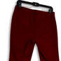 Womens Red Pockets Regular Fit Skinny Leg Flat Front Dress Pants Size 6 image number 4