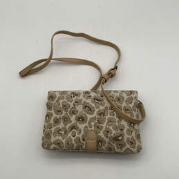 Womens Beige Brown Printed Adjustable Strap Outer Pocket Snap Crossbody Bag alternative image