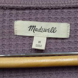 Madewell Women's Purple Waffle Knit V-Neck Sweater Size M alternative image