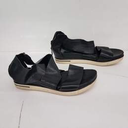 Eileen Fisher Black Leather Sandals Size 10 alternative image