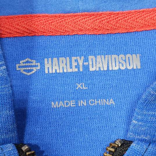 Harley-Davidson Men's Blue/Black Full Zip Hoodie Size XL image number 3
