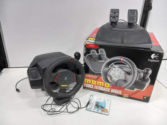 Logitech Momo Racing Force Feedback Wheel & Pedals Controller For PC In Box image number 1
