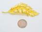 Vintage Coro Gold Tone Leaf Feather Brooch 14.5g image number 5