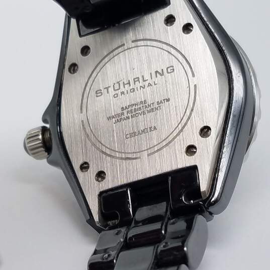 Stuhrling Original Ceramika 34mm Analog Date All Black Watch image number 2