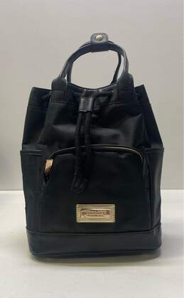 Versace Parfums Black Nylon Small Drawstring Backpack Bag