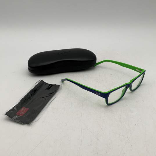 Ray Ban Womens Green Blue Full Rim Square Reading Eyeglasses With Hard Case image number 1