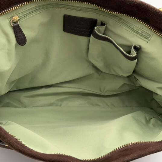 Womens Stephanie Brown Leather Studded Inner Pockets Zipper Shoulder Bag image number 6