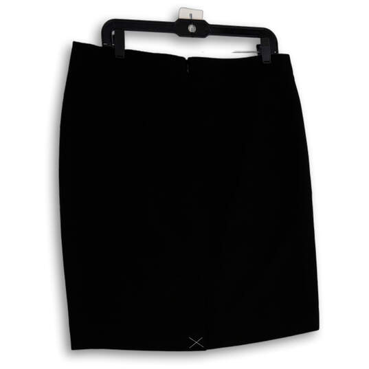 NWT Womens Black Flat Front Back Zip Short Straight & Pencil Skirt Size 12 image number 4