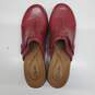 Clarks Hayla Marina Red Leather Clogs Women's Size 9.5 image number 7