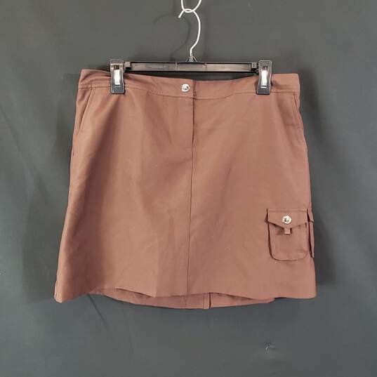 Izod Women Dark Brown Mini Skirt Sz 10 image number 1