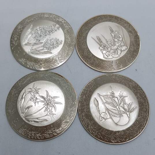 Franklin Mint Alphabet Sterling Silver Miniature Plates E, F, G, H 42.7g image number 6