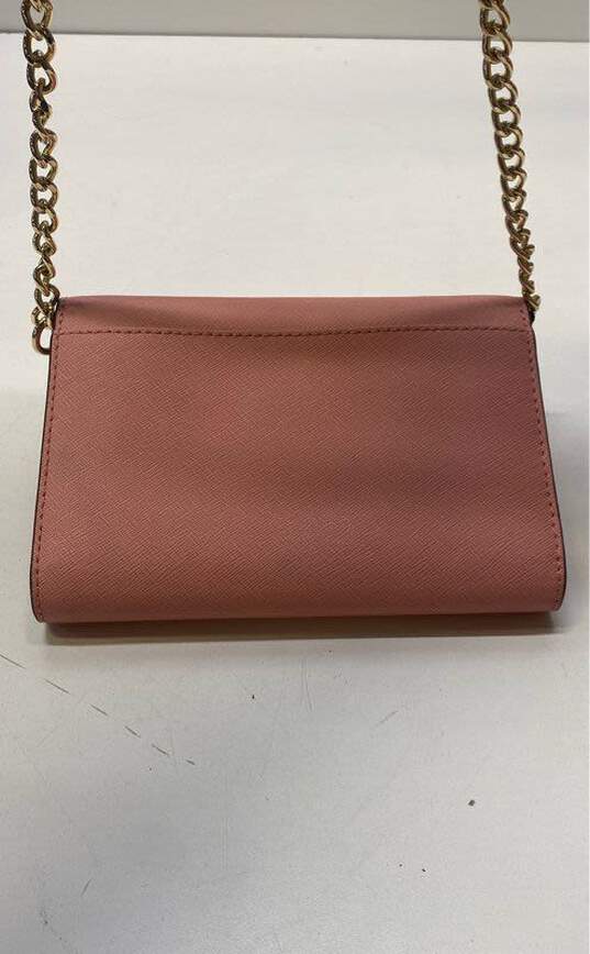 Michael Kors Saffiano Leather Chain Detail Crossbody Pink image number 2