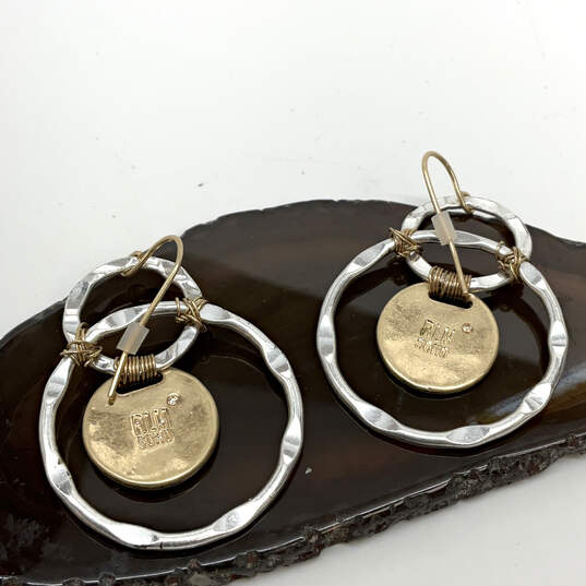 Designer Robert Lee Morris Soho Two-Tone Wire Wrapped Orbital Drop Earrings image number 3