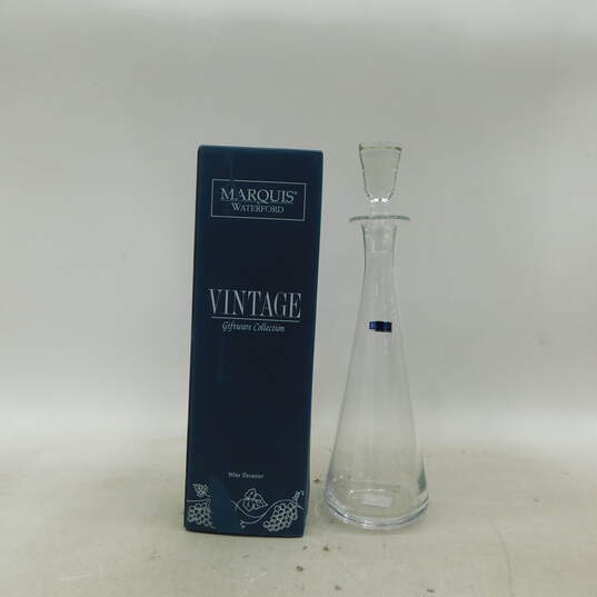 Marquis By Waterford Crystal Vintage Wine Decanter w/ Stopper IOB image number 1