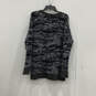 Womens Black Gray Long Sleeve V-Neck Button Front Cardigan Sweater Size 1X image number 2