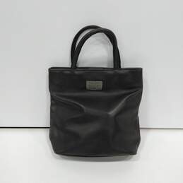 Womens Black Genuine Leather Magnetic Snap Inner Pocket Top Handle Tote Bag
