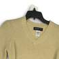 NWT Jones New York Womens Metallic Beige V-Neck Belted Pullover Sweater Size M image number 3