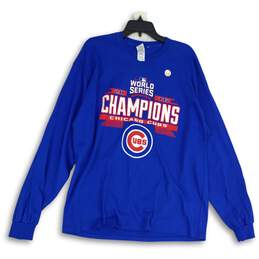 Gildan Mens Blue 2016 World Series Champion Chicago Cubs MLB T-Shirt Size XL